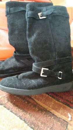 Women's black coach boots size 11