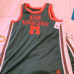 Vntg new with tags Miami hurricanes starter jersey size l