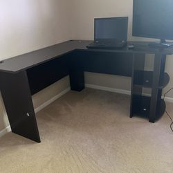 L Shaped Corner Office Desk With Shelves