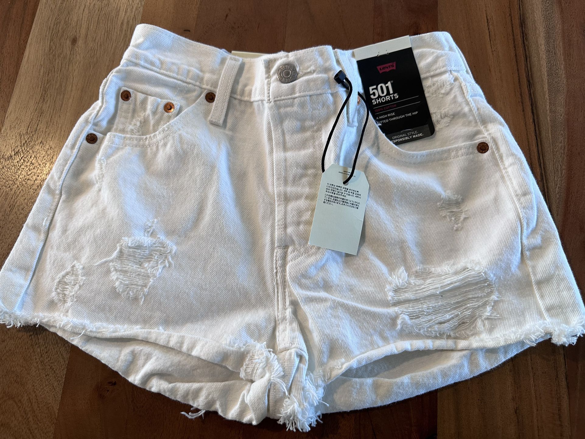 Brand New Levi's Women's Premium 501 Original Shorts - size 23. White for  Sale in Schaumburg, IL - OfferUp