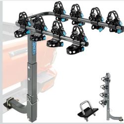 4 Bike Rack Hitch Mount (240lbs Capacity), Bike Rack for Car Made with High-Strength Steel, Dual Cradle Systems, Bike Bicycle Carrier for Car, SUV, Tr