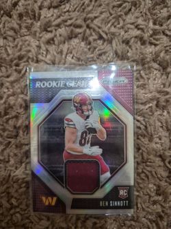 Ben Sinnott 2024 Panini Prizm Rookie Gear Jersey Relic, Washington Commanders.