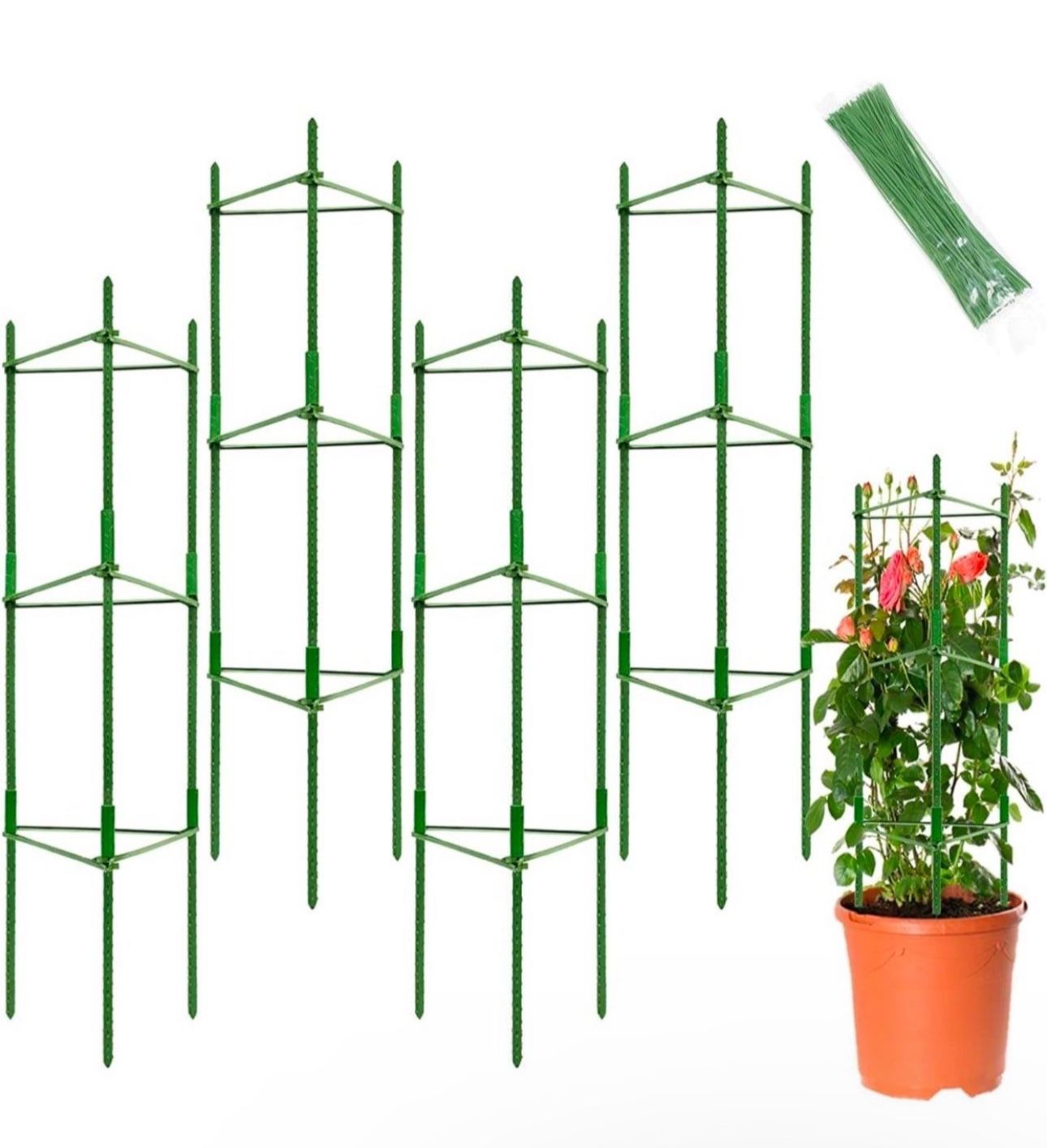 4ft 4-Pack Tomato Cage for Garden Plant Support- Up to 48inch Garden Stakes Tomato Cage, Tomato Trellis for Potted Plants, Tomato Cages Plant Stakes f