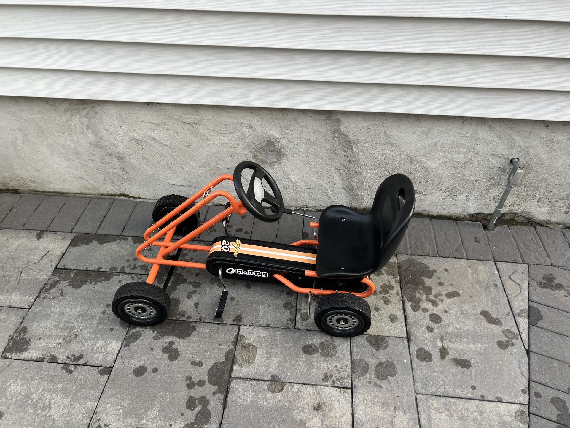 hauck Kids Pedal Go Kart, 4 Wheel Bike Cart, Ages 4-8, Lightning Ride, Orange