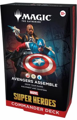 Magic: The Gathering | Marvel Super Heroes Commander Deck - Avengers Assemble (100-Card Deck + Accessories)