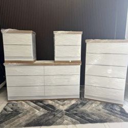 Dresser, Chest And 2 Nightstands - Cómoda, Gavetero Y 2 Mesitas De Noche 