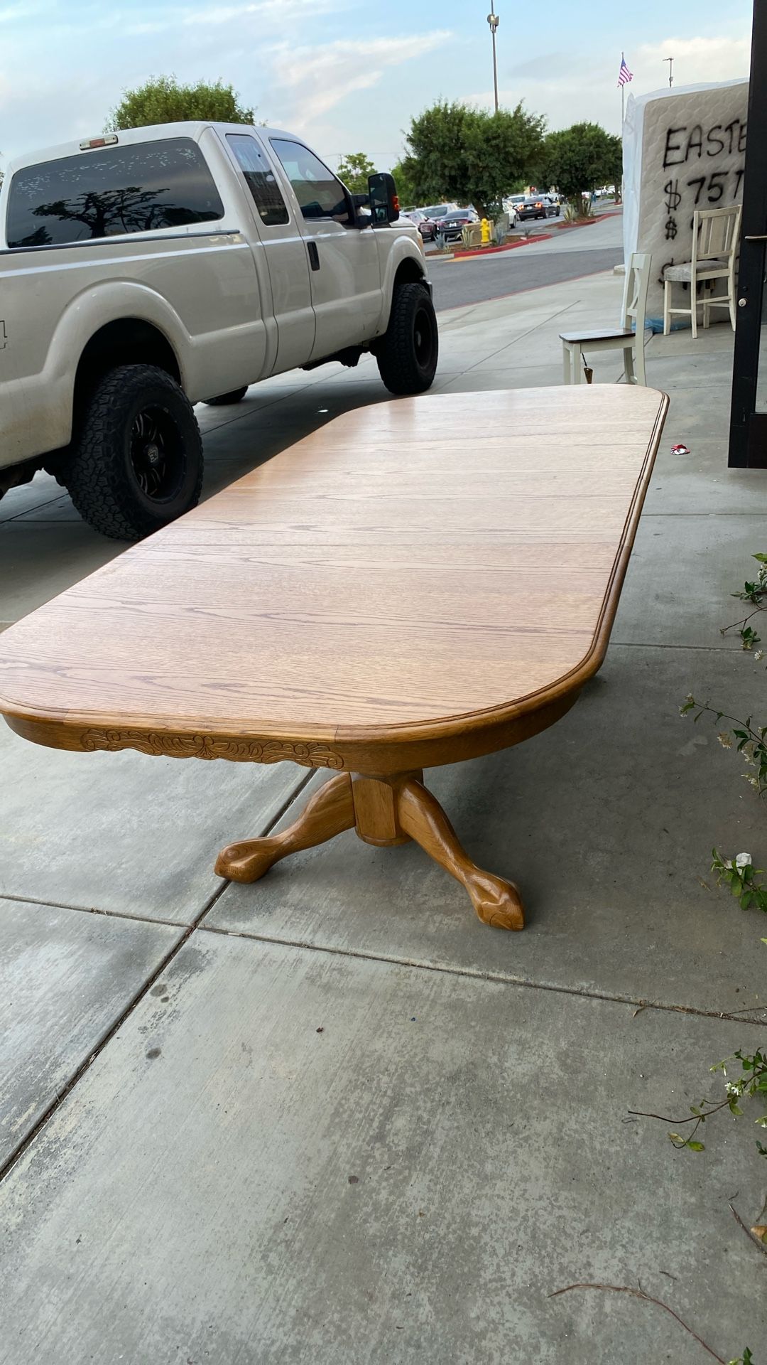 Country Oak XL Dining Solid Wood Beauty. Small Scratch From Moving Wide And Ready. For Delivery Was $1200 