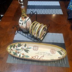 Olive Oil/ Bread Set.  "Certified International" Brand