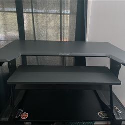 Ergotron WorkFit-TL Standing Desk Converter and WorkFit Dual Monitor Setup