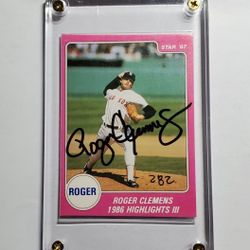 Star 87 Roger Clemens Auto 282 Baseball Card