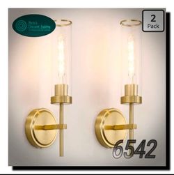 DSMJFU Gold Bathroom Sconces Set of 2 – Modern Wall Light