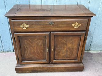 Unique Solid Wood Cabinet In Very Good Condition The Drawer Open Just Fine 