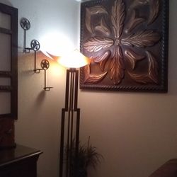 Set Of 2 Huge Metal Pictures From Hampshire Store. 4 Feet Tall. 4 Feet Wide.  Very Nice 