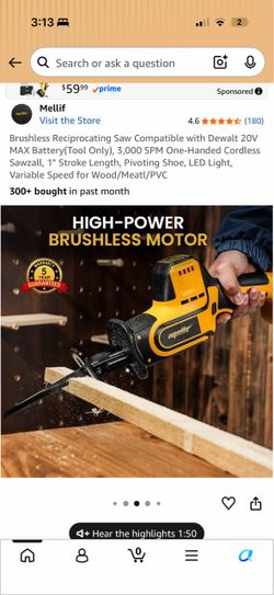 Mellif Brushless Cordless Reciprocating Saw
