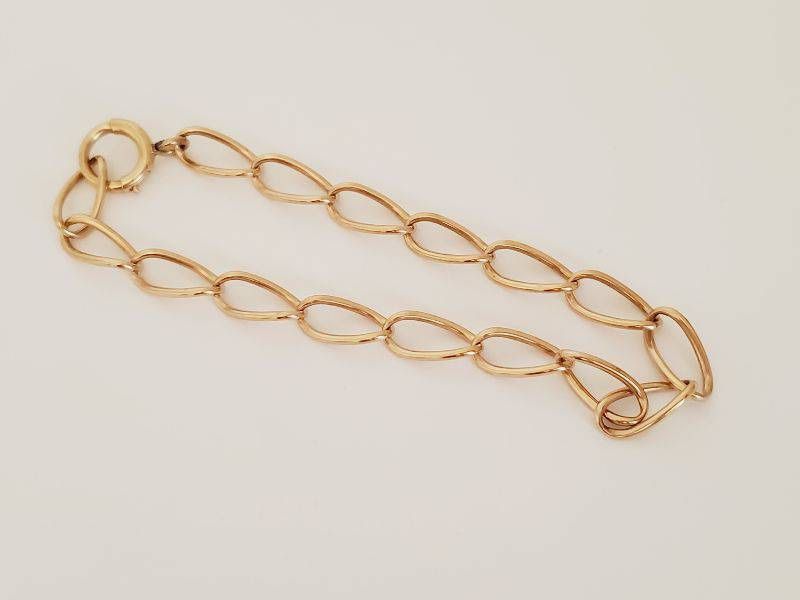 Vintage 14k Gold Classic Link Bracelet 7in