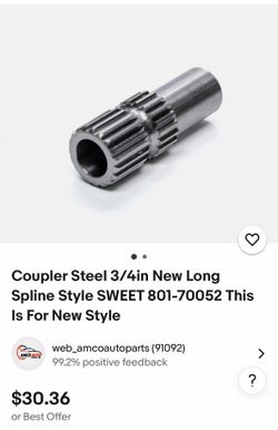 Spline style steel coupler replacement parts