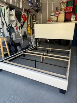 White queen bed frame