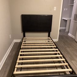 Twin Gorgeous Brown PU Leather Platfor 