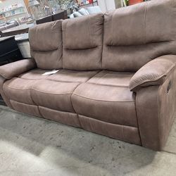 Recliner, Light Brown Fabric, Never Used 