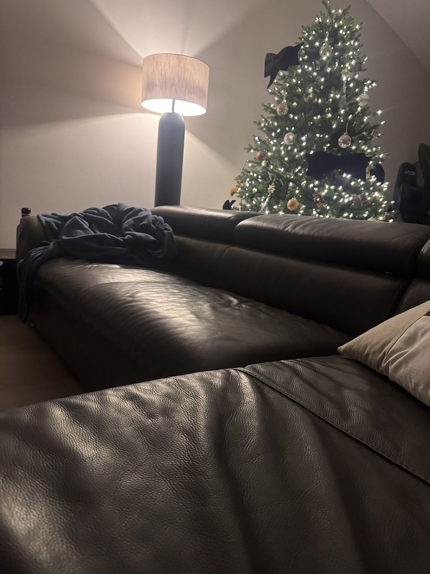 El Dorado Grey Leather Sofa $900