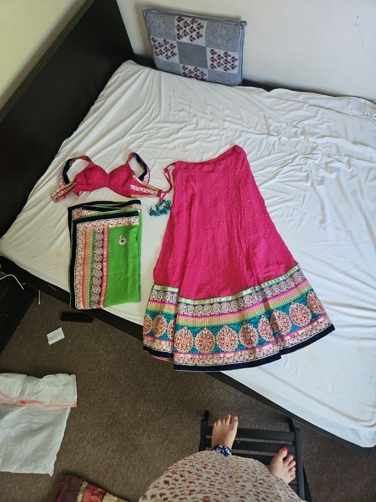Indian Heavy Traditional Dress (Skirt, Blouse and Drape)