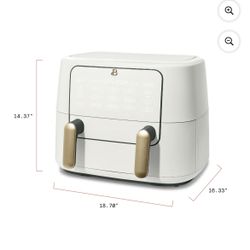 Beautiful 9 QT TriZone Air Fryer, White Icing by Drew Barrymore