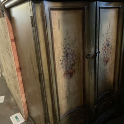 Vintage Chest & Beautiful Side Tan Chairs 