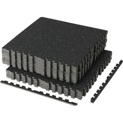 Mikolo Puzzle Exercise Mats, 0.56" Thick 48 Sqft 12pcs Rubber Top High Density EVA Foam Home Gym Floor Mats