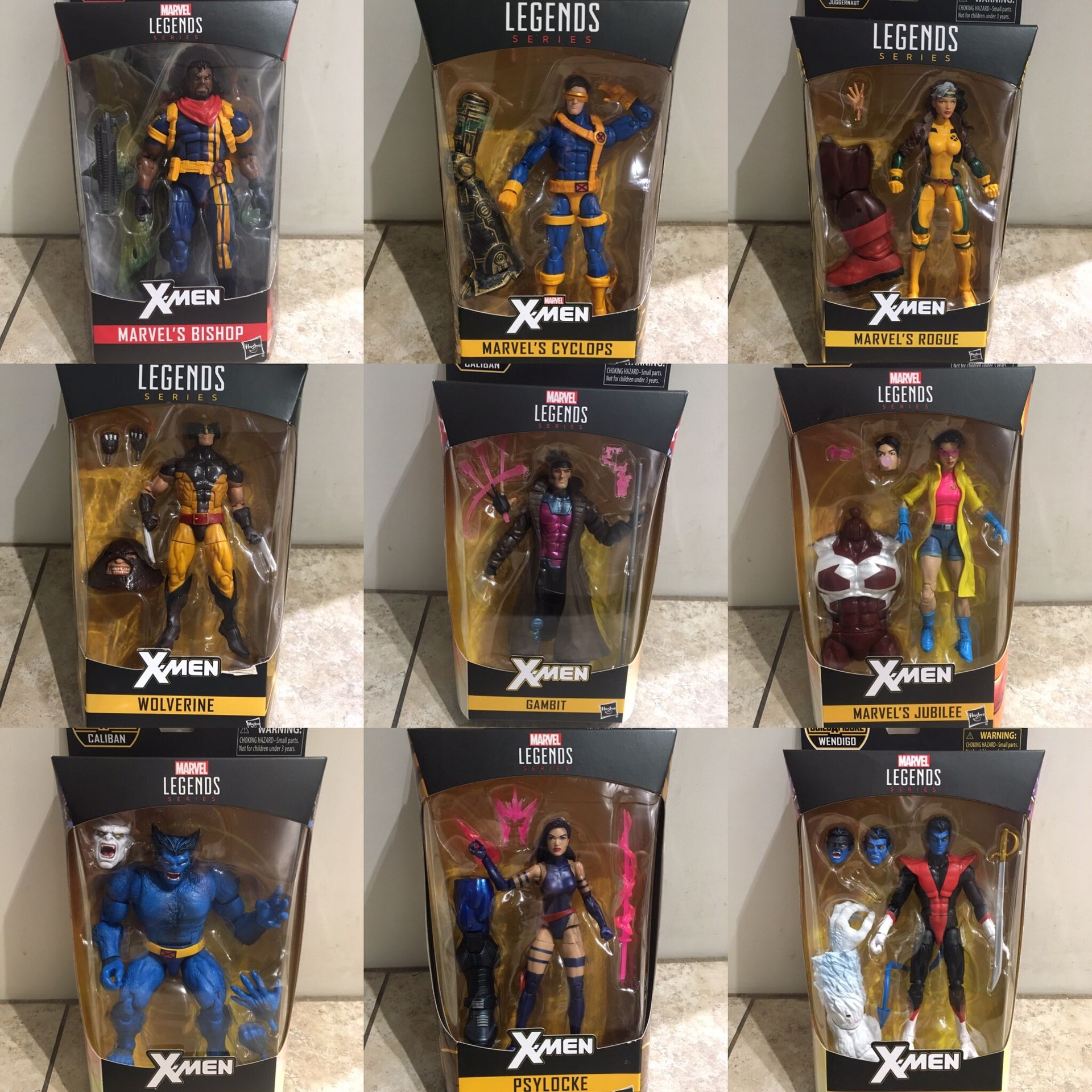 Marvel Legends X Men Bishop Cyclops Rogue Wolverine Gambit Jubilee