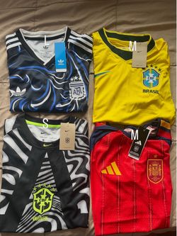 Nike and Adidas Soccer Jerseys - Brazil, Spain,