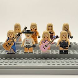 Taylor Swift Lego Minifigures Custom Eras Tour Artist Music Girls Kids Toys Cute Guitar Dress