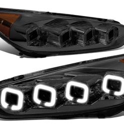 2015 to 2018 Ford Focus LED DRL Projector Headlights Luces Micas Proyectores Sequential