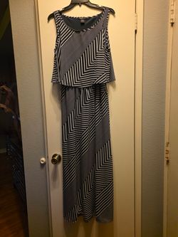 Summer dress/ blue and white