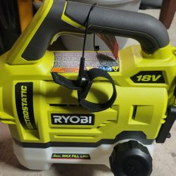 Ryobi 1/2  Gallon Electrostatic Sprayer With 1.5AH Battery And Charger Used Once 