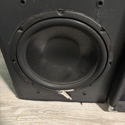 velodyne Subwoofer Works Good Super Loud Gray With Cables Comes With Black Plye Speaker