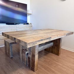 West Elm Dining Table And Bench 