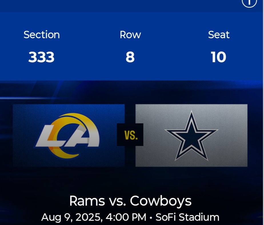 Cowboys Vs Rams Pre Season Game