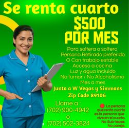 Se Renta Cuarto $500/ mes