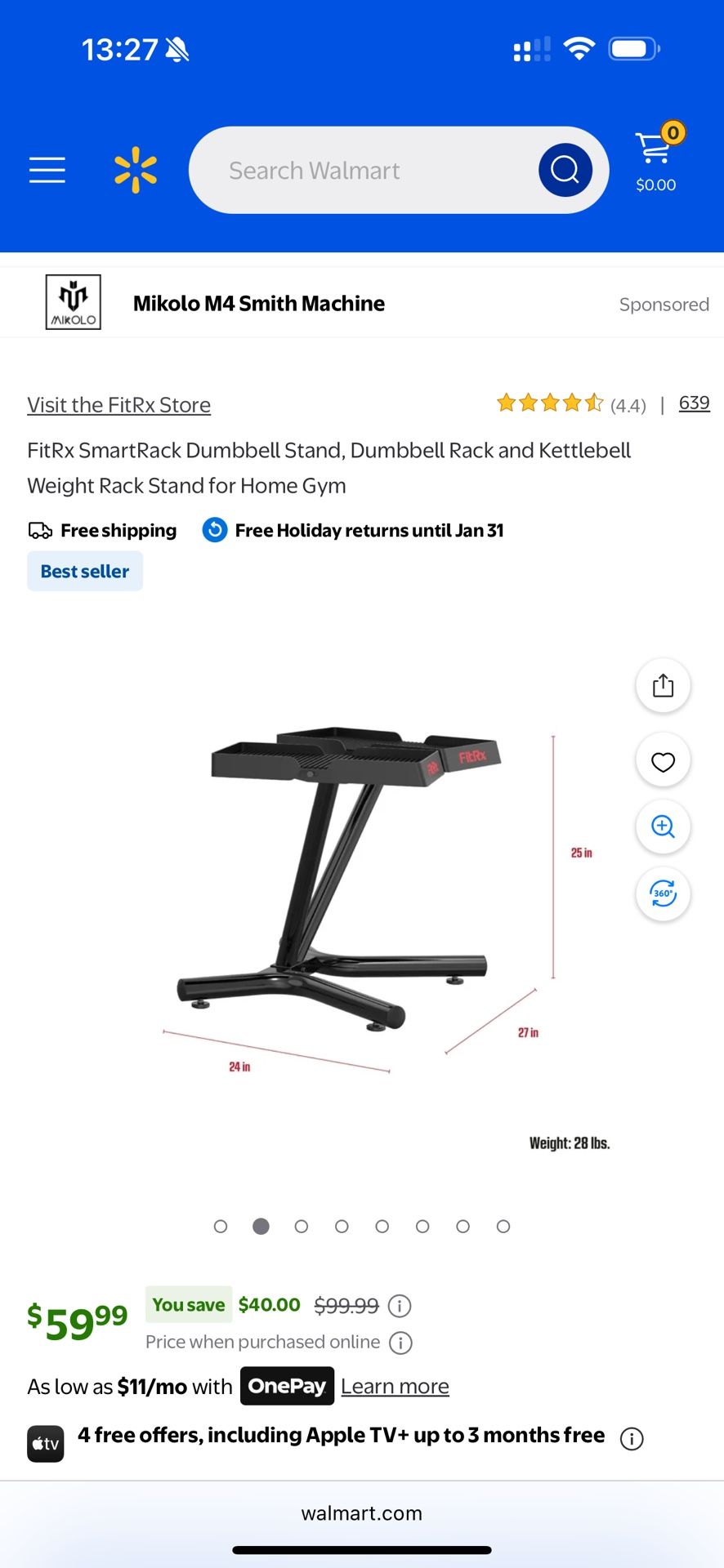 SmartRack Dumbbell Rack