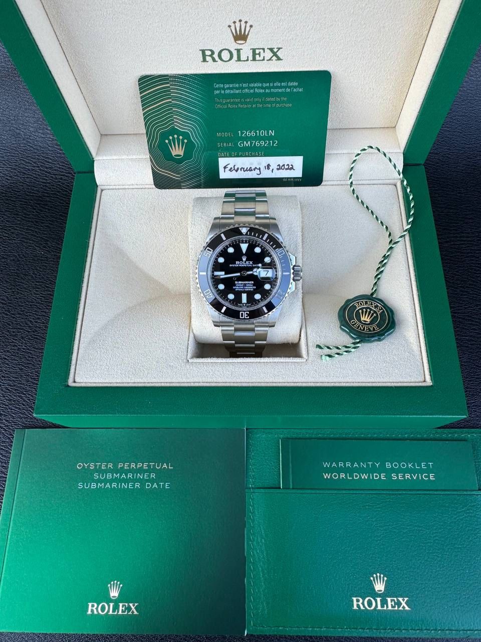 Rolex Submariner Date 41 41mm stainless steel black dial 2022 box and papers 126610LN oyster