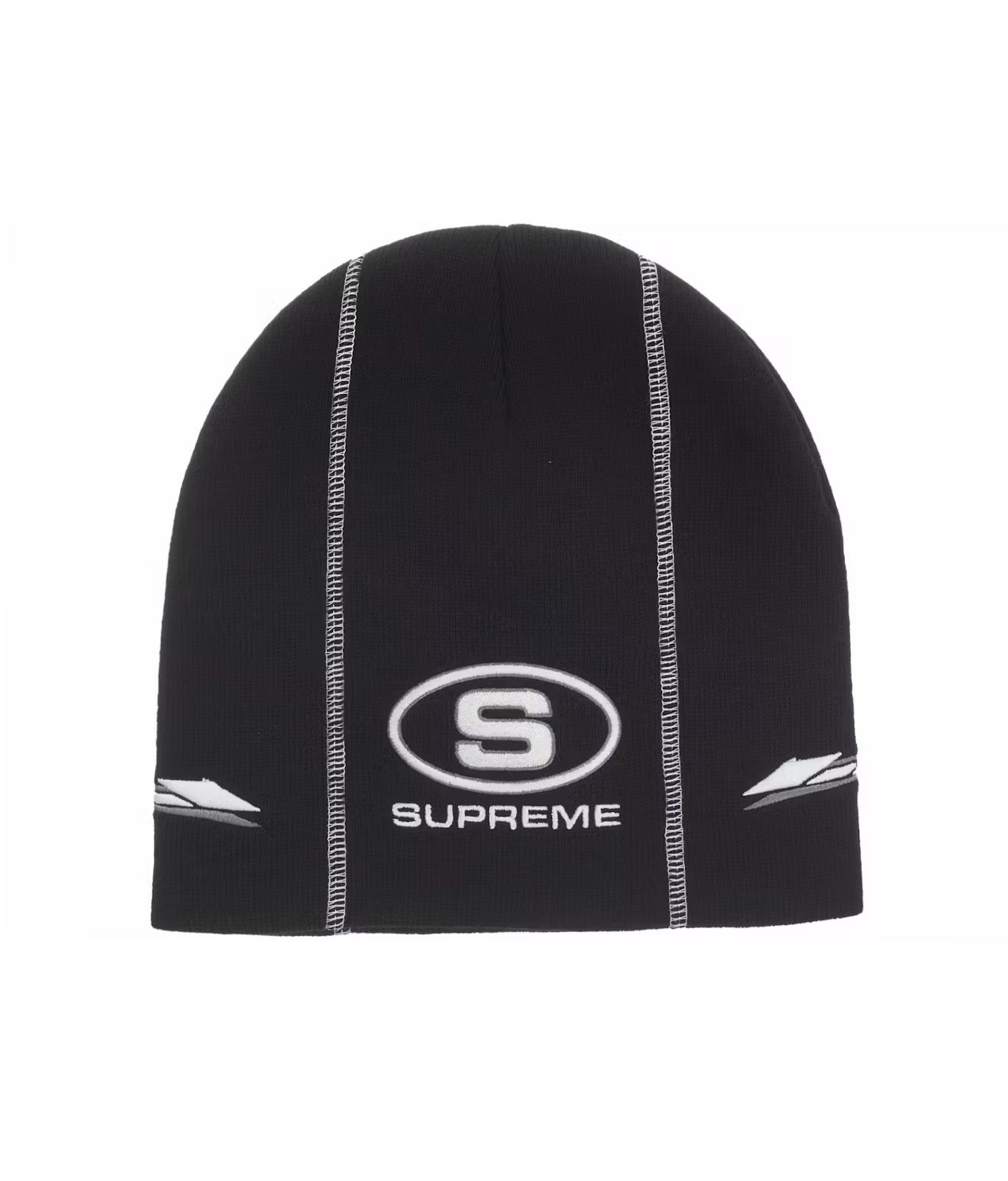 Black Supreme Racing Panel Beanie
