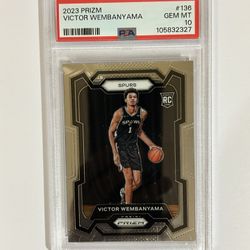 Victor Wembanyama 2023 Prizm #136 Rookie PSA 10 Spurs