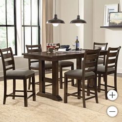 Solid Wood Counter-Height Dining Table Set