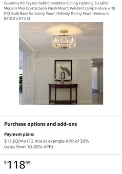 Gopmmy Modern Crystal Semi Flush Mount Chandeliers