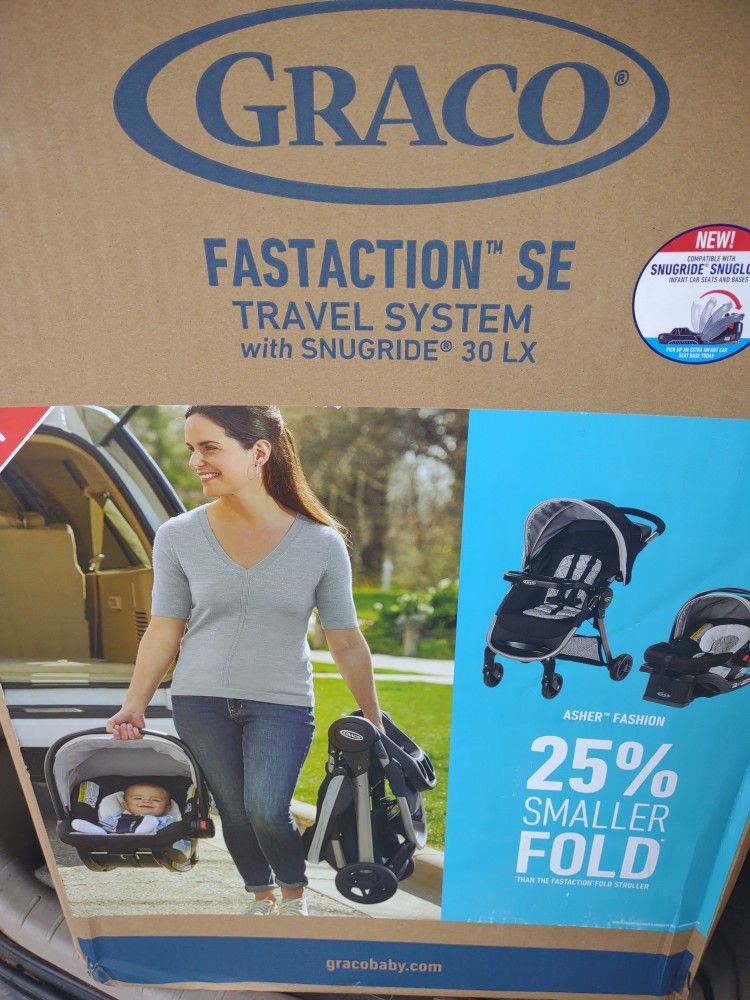 Graco fastaction travel system with on sale snugride 30 lx asher collection