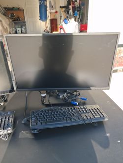 Widescreen Computer Monitor with Keyboard