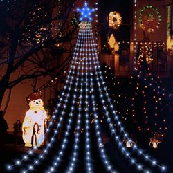 Christmas Tree Lights Star Lights Blue