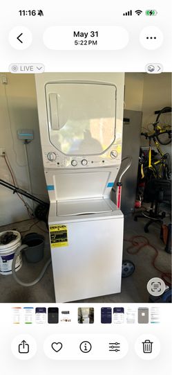 Ge washer dryer combo like new  condition works great asking 500 need gone