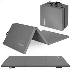 
Balancefrom Fitness GoGym 6x2ft Folding 3 Panel Exercise Mat with Handles Gray