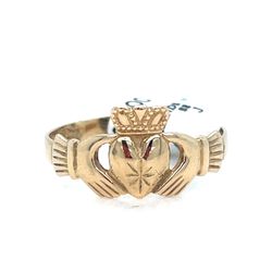 14Kt Yellow Gold Heart Crown Ring 1.80g Size 8 I-1478